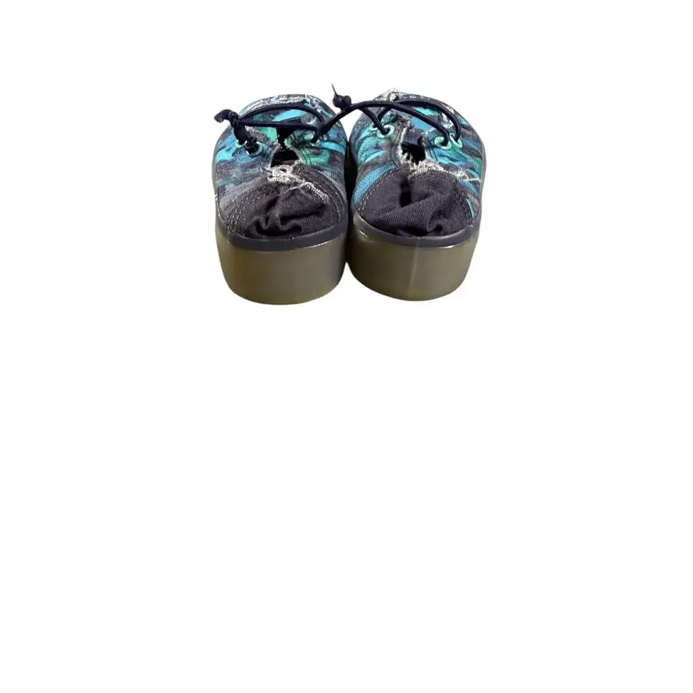 Members Mark Boys Toddler Blue Printed Slip-On Bungee Drawstring Moccasin Shoes